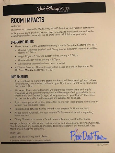 Hurricane Irma Room Impacts