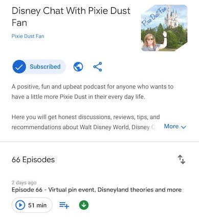 Disney Podcast - Pixie Dust Fan - google podcasts
