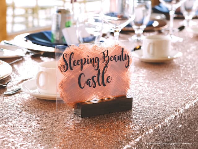 Sleeping Beauty Wedding Table Name